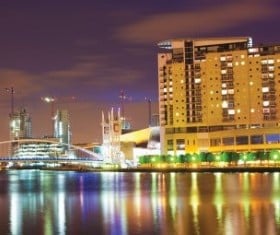 City skyline at night