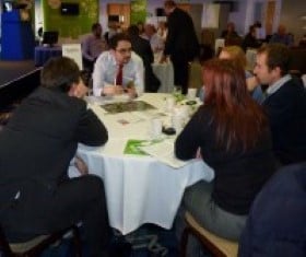 Group discussion around a table