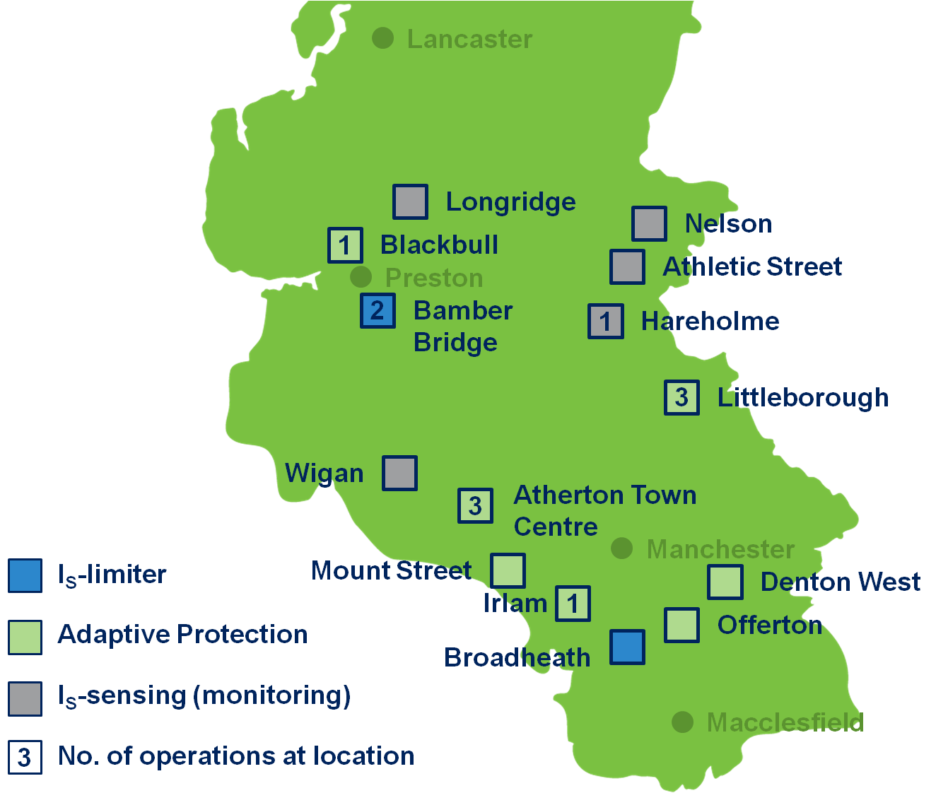 Map showing locations of respond trial sites