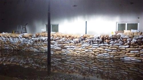 Pile of sandbags 