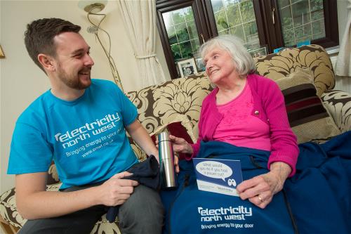 ENW employee during a house visit to a vulnerable customer