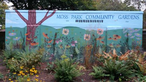 Moss park community gardens mural - front view 