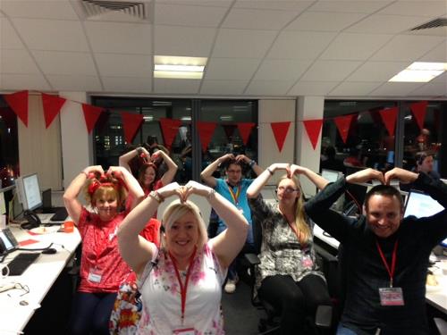 ENW employees volunteering as a call centre for Comic Relief