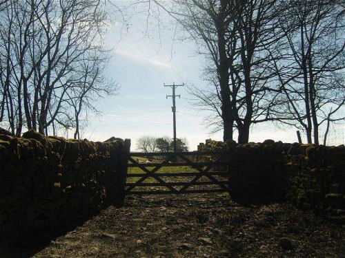 Overhead power lines in the North Pennines