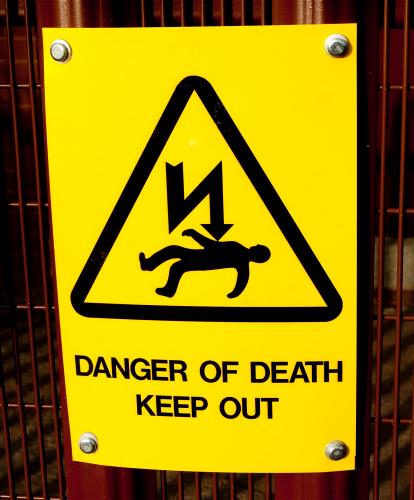 'Danger of death - Keep out' sign