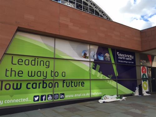 Enw advert at Manchester Central during the Low Carbon Networks and Innovation Conference