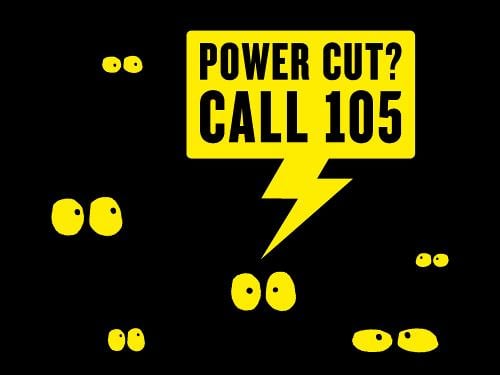 Power cut? Call 105 advert